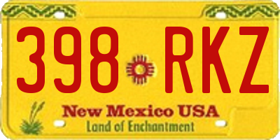 NM license plate 398RKZ