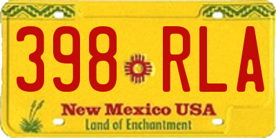 NM license plate 398RLA