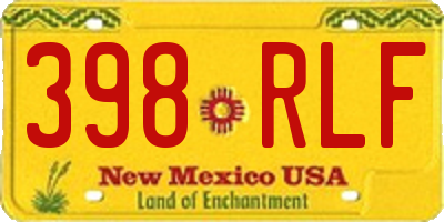 NM license plate 398RLF