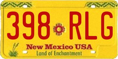 NM license plate 398RLG