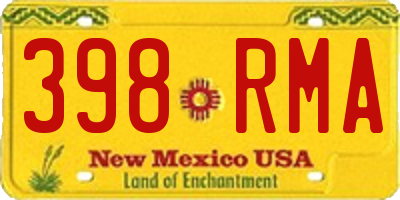NM license plate 398RMA