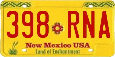 NM license plate 398RNA