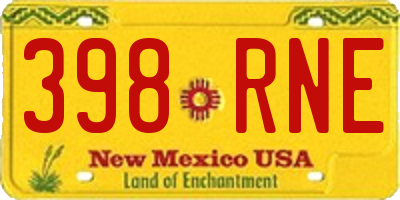 NM license plate 398RNE