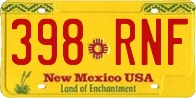 NM license plate 398RNF