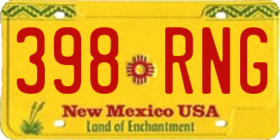NM license plate 398RNG