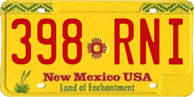 NM license plate 398RNI
