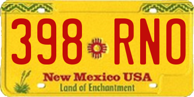 NM license plate 398RNO
