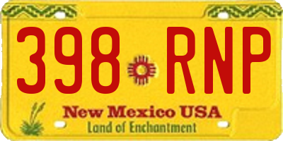 NM license plate 398RNP
