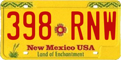 NM license plate 398RNW