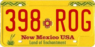 NM license plate 398ROG