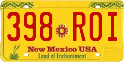NM license plate 398ROI