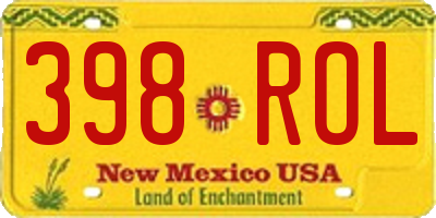 NM license plate 398ROL