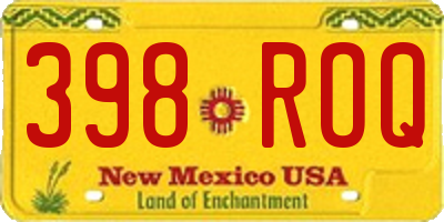 NM license plate 398ROQ