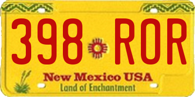 NM license plate 398ROR