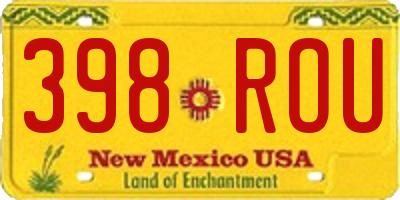 NM license plate 398ROU