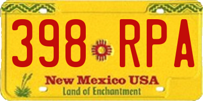 NM license plate 398RPA