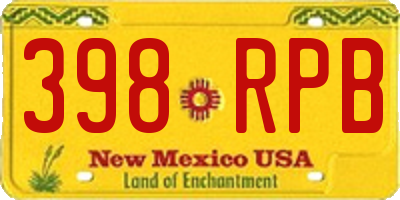 NM license plate 398RPB