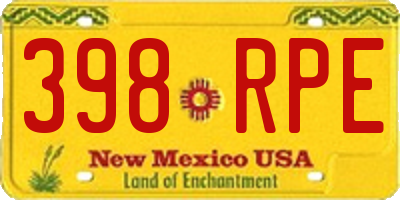 NM license plate 398RPE