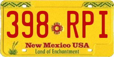 NM license plate 398RPI