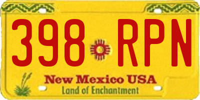 NM license plate 398RPN
