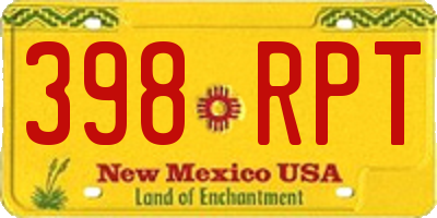NM license plate 398RPT