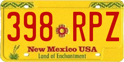 NM license plate 398RPZ