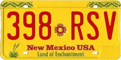 NM license plate 398RSV