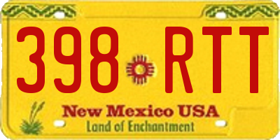 NM license plate 398RTT