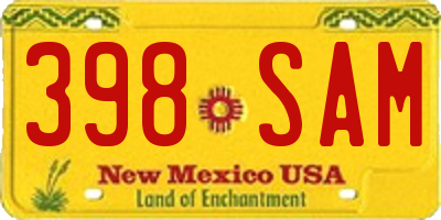 NM license plate 398SAM