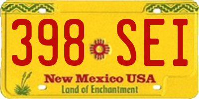 NM license plate 398SEI