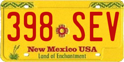 NM license plate 398SEV