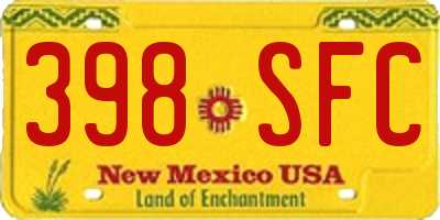 NM license plate 398SFC