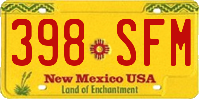 NM license plate 398SFM