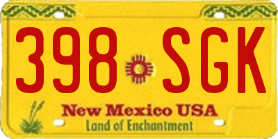 NM license plate 398SGK