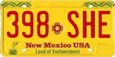 NM license plate 398SHE