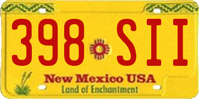 NM license plate 398SII