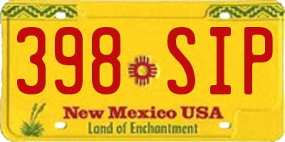 NM license plate 398SIP