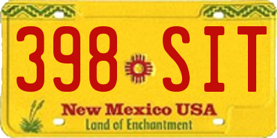 NM license plate 398SIT