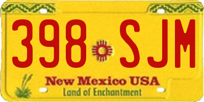 NM license plate 398SJM