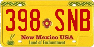NM license plate 398SNB