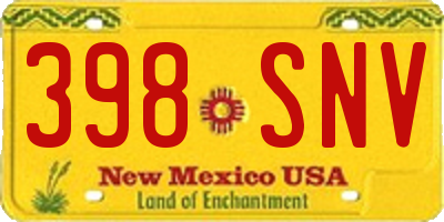 NM license plate 398SNV