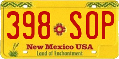NM license plate 398SOP