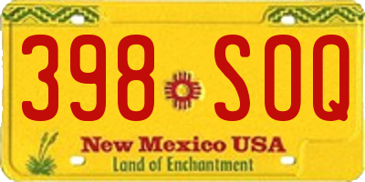 NM license plate 398SOQ