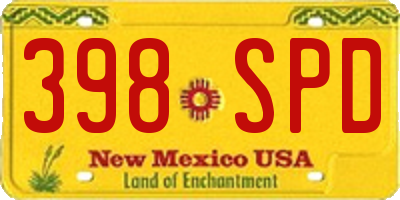 NM license plate 398SPD