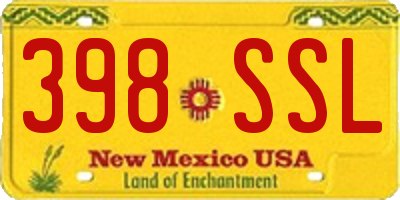 NM license plate 398SSL