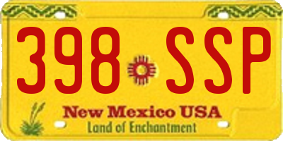 NM license plate 398SSP