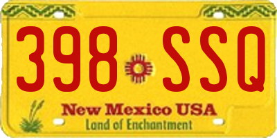 NM license plate 398SSQ
