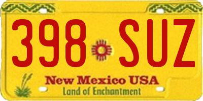 NM license plate 398SUZ