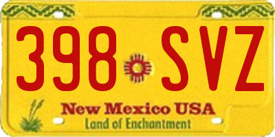 NM license plate 398SVZ