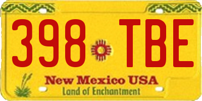 NM license plate 398TBE